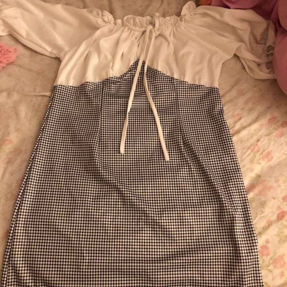 Korean fashion Gingham bodycon dress